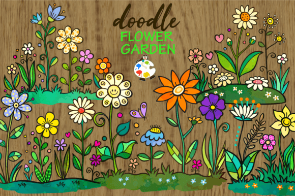 Download Doodle Flower Garden Design Elements - Element Collection