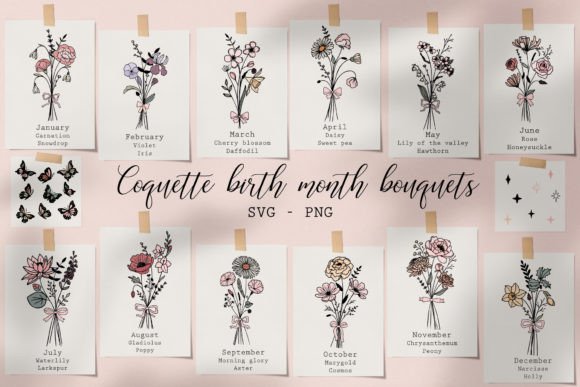 Download Birth Flower Bouquet Svg Wildflower Svg - Bouquet Collection