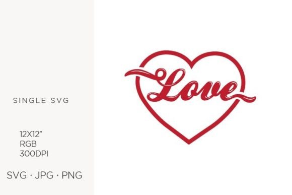 Download Typographic Word Love As a Part of Red H - Love Collection