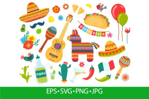 Download Mexican Doodle Elements, Cinco De Mayo F - Element Collection