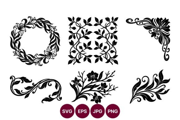 Download Ornamental Floral Flourishes Clip Art - Flourishes Collection