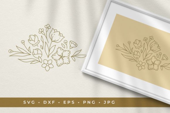 Download Floral Vignette Line Art Design Element - Element Collection