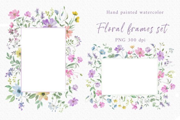 Download Watercolor Floral Frame Set - Premium Resources