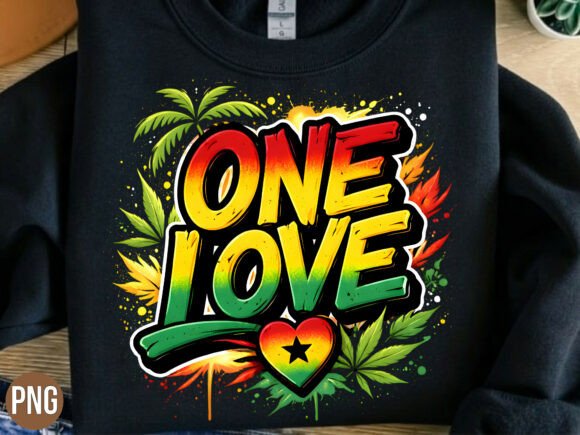 Download One Love Reggae Heart Weed Leaf PNG - Love Collection