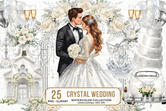 Download Crystal Wedding Clipart Bride Groom PNG - Premium Resources