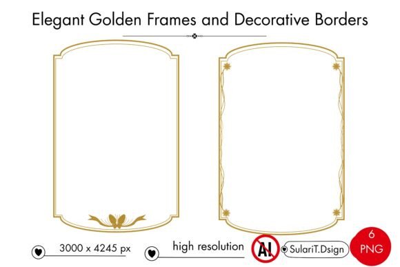 Download Elegant Golden Frames and Vintage Border - Premium Resources
