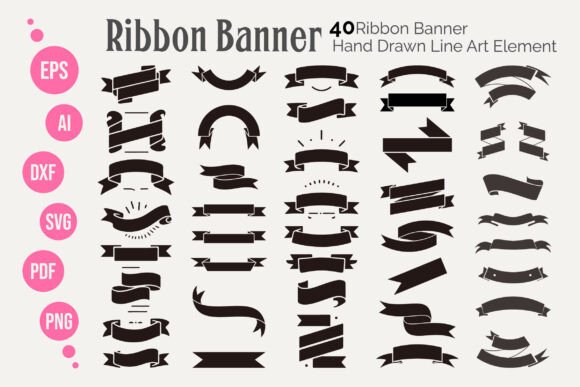 Download 50 Ribbon Banner SVG Element Bundle - Element Collection