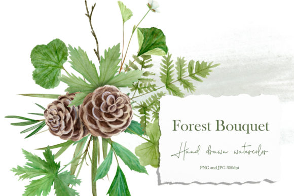 Download Watercolor Forest Wildflowers Bouquet - Bouquet Collection