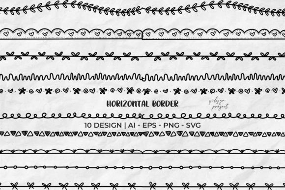Download 10 Horizontal Border, Decorative Element - Element Collection