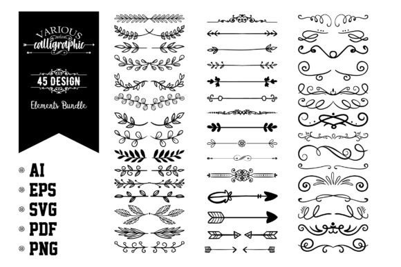 Download Various Calligraphic Design Elements Set - Element Collection
