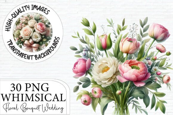Download Whimsical Floral Bouquet Wedding Clipart - Bouquet Collection