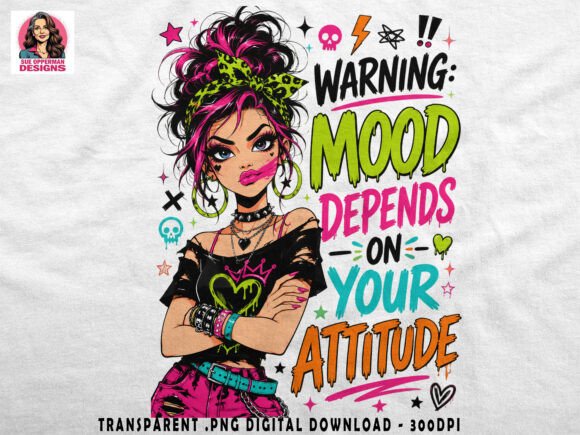 Download Title: Mood Warning PNG | Attitude Girl - Title Collection