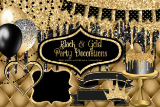 Download Black and Gold Party Decorations Clipart - Decoration Collection