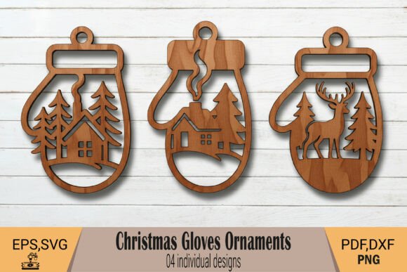 Download Christmas Gloves Ornaments Laser Cut SVG - Love Collection